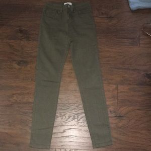 Forever 21 High Waisted Green Jeans